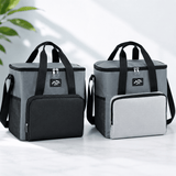 Darrahopens Home & Garden > Travel > Backpacks 17L Large Capacity Insulated Cooler Bag, Muti Pockets Oxford Fabric Lunch Tote – Foldable 3-Layer Thermal Storage Crossbody Bag with Shoulder Strap, 2-Pack Gray and Black