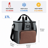 Darrahopens Home & Garden > Travel > Backpacks 17L Large Capacity Insulated Cooler Bag, Muti Pockets Oxford Fabric Lunch Tote – Foldable 3-Layer Thermal Storage Crossbody Bag with Shoulder Strap, 2-Pack Gray and Navy Blue