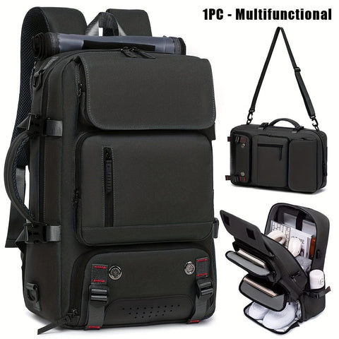 Darrahopens Home & Garden > Travel > Backpacks 18.1-inch Easy-Travel Bag (46×30×16 cm): Four carrying modes in one bag, with independent shoe compartment and freely switchable hidden shoulder straps.(BLACK)