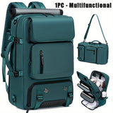 Darrahopens Home & Garden > Travel > Backpacks 18.1-inch Easy-Travel Bag (46×30×16 cm): Four carrying modes in one bag, with independent shoe compartment and freely switchable hidden shoulder straps.(peacock blue）