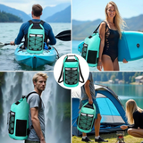 Darrahopens Home & Garden > Travel > Backpacks 25L Large Capacity Waterproof Backpack Double Layer Rainproof Dry Wet Separation Abrasion Resistant Night Reflective for Outdoor Camping Kayaking Surfing Canyoning Daily Commute(BLACK)