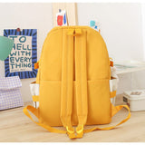 Darrahopens Home & Garden > Travel > Backpacks 5 Piece Aesthetic School Backpack Set Black Oxford Fabric Fits 14 Inch Laptop