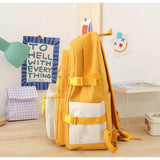 Darrahopens Home & Garden > Travel > Backpacks 5 Piece Aesthetic School Backpack Set Purple Oxford Fabric Fits 14 Inch Laptop