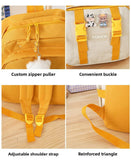 Darrahopens Home & Garden > Travel > Backpacks 5 Piece Aesthetic School Backpack Set Yellow Oxford Fabric Fits 14 Inch Laptop