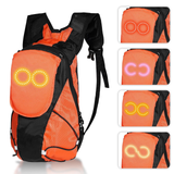 Darrahopens Home & Garden > Travel > Backpacks 5L Backpack with USB Charging & Smart LED Turn Signals, Lightweight Nylon Commuter Cycling Bag, Safety Reflective Design.Kelly(orange red)