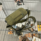 Darrahopens Home & Garden > Travel > Backpacks Army Green Unisex Mini Crossbody Waist Bag Lightweight Nylon Running Belt Phone Pouch 21cm Slim Sports Chest Sling for Travel & Gym