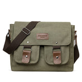 Darrahopens Home & Garden > Travel > Backpacks Army Green Vintage Canvas Messenger Bag Men Crossbody Satchel Durable Shoulder Bag for Work and Travel Multi Pocket Casual Daypack