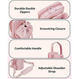 Darrahopens Home & Garden > Travel > Backpacks Beige Stylish Water Bottle Carrier Bag with Phone Pocket, Key Clip & Adjustable Strap - Crossbody Sling Holder