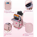 Darrahopens Home & Garden > Travel > Backpacks Beige Stylish Water Bottle Carrier Bag with Phone Pocket, Key Clip & Adjustable Strap - Crossbody Sling Holder