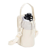 Darrahopens Home & Garden > Travel > Backpacks Beige Stylish Water Bottle Carrier Bag with Phone Pocket, Key Clip & Adjustable Strap - Crossbody Sling Holder