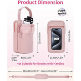Darrahopens Home & Garden > Travel > Backpacks Beige Stylish Water Bottle Carrier Bag with Phone Pocket, Key Clip & Adjustable Strap - Crossbody Sling Holder