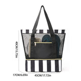 Darrahopens Home & Garden > Travel > Backpacks Black 2-in-1 Large Capacity Beach Bag - Portable Swim & Travel Tote with Insulated Cooler (45x17x40 cm)