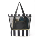 Darrahopens Home & Garden > Travel > Backpacks Black 2-in-1 Large Capacity Beach Bag - Portable Swim & Travel Tote with Insulated Cooler (45x17x40 cm)