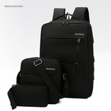 Darrahopens Home & Garden > Travel > Backpacks Black 3-PCS Multi-Functional & Lightweight Backpacks Set for Students - Large Capacity Durable Travel Daypack with USB Charging Port, Fit in 14-Inch Laptop Bag