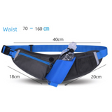 Darrahopens Home & Garden > Travel > Backpacks Black Adjustable Large Capacity Outdoor Sports Running Waist Pack(Waistline 70-160CM) - Multifunctional Marathon Pouch With Water Bottle Holder & Headphone Exit