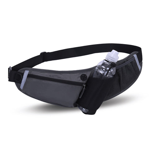 Darrahopens Home & Garden > Travel > Backpacks Black Adjustable Large Capacity Outdoor Sports Running Waist Pack(Waistline 70-160CM) - Multifunctional Marathon Pouch With Water Bottle Holder & Headphone Exit