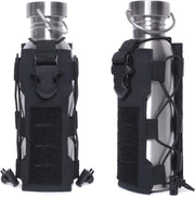 Darrahopens Home & Garden > Travel > Backpacks Black Adjustable Tactical Water Bottle Pouch - Multi-Functional MOLLE Compatible Accessory Bag for Hiking & Outdoor Survival