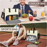 Darrahopens Home & Garden > Travel > Backpacks Black-brown Large Capacity Insulated Lunch Tote Bag with Shoulder Strap Leakproof Cooler Handbag Multi-Pocket Work Organizer for Office and Picnics