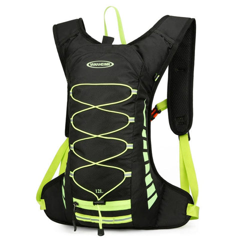 Darrahopens Home & Garden > Travel > Backpacks Black-green Lightweight Outdoor Sports Backpack Breathable Hiking Daypack Compact Running Cycling Bag with Bungee Storage 45cm for Travel