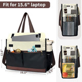 Darrahopens Home & Garden > Travel > Backpacks Black Large Capacity Insulated Lunch Tote Bag with Shoulder Strap Leakproof Cooler Handbag Multi-Pocket Work Organizer for Office and Picnics