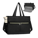 Darrahopens Home & Garden > Travel > Backpacks Black Large Capacity Insulated Lunch Tote Bag with Shoulder Strap Leakproof Cooler Handbag Multi-Pocket Work Organizer for Office and Picnics