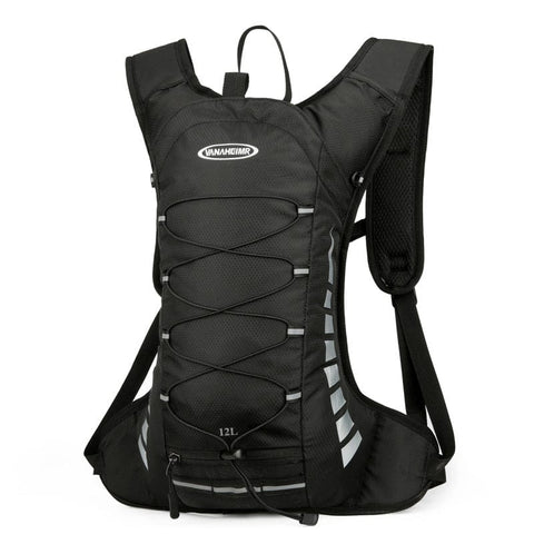 Darrahopens Home & Garden > Travel > Backpacks Black Lightweight Outdoor Sports Backpack Breathable Hiking Daypack Compact Running Cycling Bag with Bungee Storage 45cm for Travel