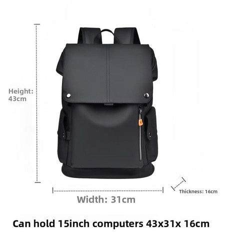 Darrahopens Home & Garden > Travel > Backpacks Black Men Large Capacity Business Laptop Backpack Waterproof PU Leather Travel Rucksack with USB Port for Work and Travel in Australia