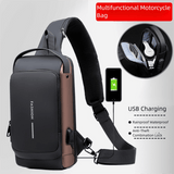 Darrahopens Home & Garden > Travel > Backpacks Black Men's Anti-Theft Crossbody Sling Bag with USB Charging Port & Combination Lock