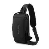 Darrahopens Home & Garden > Travel > Backpacks Black Men's Anti-Theft Crossbody Sling Bag with USB Charging Port & Combination Lock