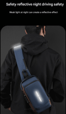Darrahopens Home & Garden > Travel > Backpacks Black Men's Anti-Theft Crossbody Sling Bag with USB Charging Port & Combination Lock