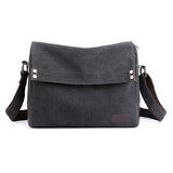 Darrahopens Home & Garden > Travel > Backpacks Black Men's Large Capacity Canvas Messenger Bag Lightweight Multi-Pocket Crossbody Shoulder Bag for Work Casual Travel iPad Compatible
