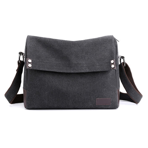 Darrahopens Home & Garden > Travel > Backpacks Black Men's Large Capacity Canvas Messenger Bag Lightweight Multi-Pocket Crossbody Shoulder Bag for Work Casual Travel iPad Compatible