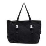 Darrahopens Home & Garden > Travel > Backpacks Black Modern Utility Tote Bag for Women - Large Capacity Shoulder Bag with Detachable Pouch for Work, School & Travel