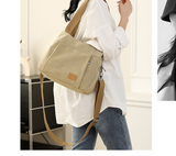 Darrahopens Home & Garden > Travel > Backpacks Black Multi-functional Large Capacity Canvas Tote Bag - Versatile 3-Way Adjustable Shoulder and Crossbody Handbag for Work, Travel, and Daily Use