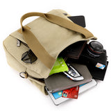 Darrahopens Home & Garden > Travel > Backpacks Black Multi-functional Large Capacity Canvas Tote Bag - Versatile 3-Way Adjustable Shoulder and Crossbody Handbag for Work, Travel, and Daily Use