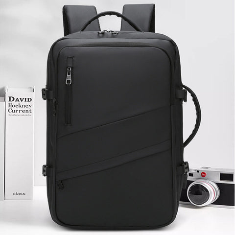 Darrahopens Home & Garden > Travel > Backpacks Black Premium Business Expandable Travel Backpack with External USB Charging - 20-35L Large-Capacity & Waterproof Commuter Daypack