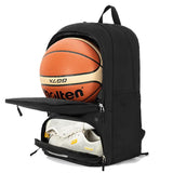 Darrahopens Home & Garden > Travel > Backpacks Black Sports Backpack with Separate Shoe & Ball Compartments - Waterproof Gym Bag for Basketball, Soccer, Travel & Daily Use