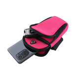 Darrahopens Home & Garden > Travel > Backpacks Black Sports Running Armband Bag Water Resistant Phone Pouch with Dual Zipper Pockets Earphone Hole for Gym Jogging Cycling Fits 6.5 Inch Smartphones