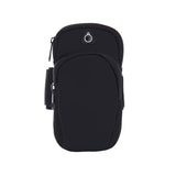 Darrahopens Home & Garden > Travel > Backpacks Black Sports Running Armband Bag Water Resistant Phone Pouch with Dual Zipper Pockets Earphone Hole for Gym Jogging Cycling Fits 6.5 Inch Smartphones