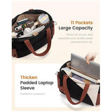 Darrahopens Home & Garden > Travel > Backpacks Black Stylish 16-inch Women's Tote Bag - Teacher & Nurse Puffer Work Bag, Travel & Daily Handbag with Cup Holders