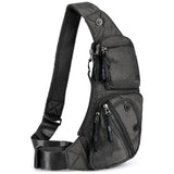 Darrahopens Home & Garden > Travel > Backpacks Black Tactical Style Sling Bag Crossbody Chest Pack Lightweight Daypack for Travel Hiking and Cycling Fits 8.3 Inch Notebook Ideal for Australian Outdoors