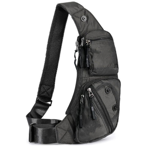 Darrahopens Home & Garden > Travel > Backpacks Black Tactical Style Sling Bag Crossbody Chest Pack Lightweight Daypack for Travel Hiking and Cycling Fits 8.3 Inch Notebook Ideal for Australian Outdoors