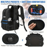 Darrahopens Home & Garden > Travel > Backpacks Black travel backpack, multi-pocket backpack, comfortable backpack, backpack with waist support, backpack with rubber feet, organizer backpack, durable backpack