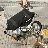 Darrahopens Home & Garden > Travel > Backpacks Black Unisex Mini Crossbody Waist Bag Lightweight Nylon Running Belt Phone Pouch 21cm Slim Sports Chest Sling for Travel & Gym