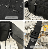 Darrahopens Home & Garden > Travel > Backpacks Black Unisex Mini Crossbody Waist Bag Lightweight Nylon Running Belt Phone Pouch 21cm Slim Sports Chest Sling for Travel & Gym