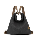 Darrahopens Home & Garden > Travel > Backpacks Black Versatile 3-in-1 Canvas Backpack and Shoulder Bag Large Capacity Handbag for Women Ideal for Travel School and Everyday Use