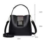 Darrahopens Home & Garden > Travel > Backpacks Black Versatile Bucket Bag - Stylish Trend Shoulder Handbag with Large Capacity Crossbody for Women (21x10x30 cm)