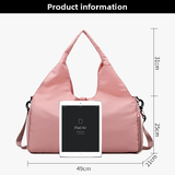 Darrahopens Home & Garden > Travel > Backpacks Black Women Large Capacity Yoga Gym Bag with Shoe Compartment and Mat Strap Water Resistant Travel Duffel Lightweight Tote for Fitness and Weekend Trips