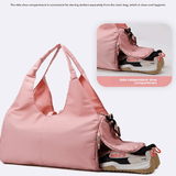 Darrahopens Home & Garden > Travel > Backpacks Black Women Large Capacity Yoga Gym Bag with Shoe Compartment and Mat Strap Water Resistant Travel Duffel Lightweight Tote for Fitness and Weekend Trips
