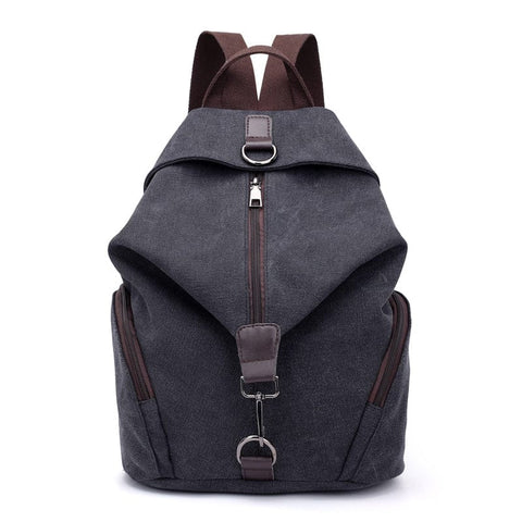 Darrahopens Home & Garden > Travel > Backpacks Black Women's Vintage Canvas Backpack Casual Daypack Retro College School Bag Large Capacity Rucksack for Travel Work & Daily Use